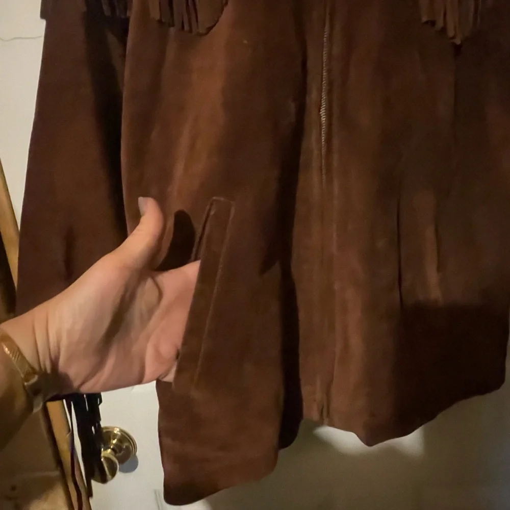 United Colours of Benetton “Save the Planet” vintage suede fringe jacket - Picture 12 of 12